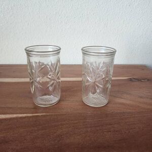 619-5 Ball A-30 2 matching glass cylinder jar set of 2 small depression